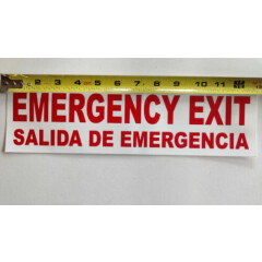 Emergency Exit / Salida de Emergencia 13" x 3-1/2'' Sticker RV Bus Camper Home