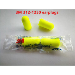 3M E-A-Rsoft 312-1250 Yellow Neon Dispose Earplug 33dB SleepAid Various Quantity