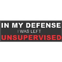 In my defense i was left unsupervised hard hat sticker, S-164