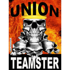 Union teamster with skulls and fire, CT-6