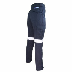 DNC Ladies Inherent FR PPE2 Midweight Navy Cargo Taped Pants ATPV8+ FR Loxy Tape