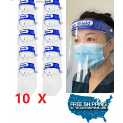 10 PCS Full Face Shield Reusable Washable Protection Cover Safety Face Mask 