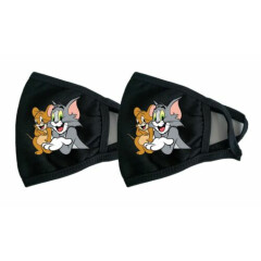 *Tom and Jerry* Adult Face Mask 2 Pack Washable Reusable cotton