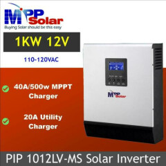 1000w Solar Inverter 12v 110vac + MPPT solar charger 40A + 20A battery charger