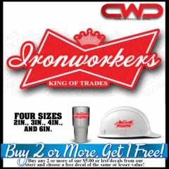 King of Ironworkers Hard hat Decal Sticker King of Trades Phone 10335
