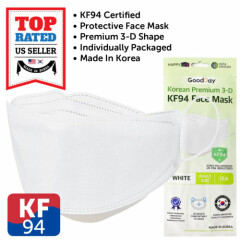 KF94 WHITE Face Protective Safety Mask Made in Korea Adult KFDA Approved