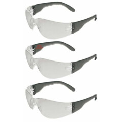 3 Pair/Pack ERB iProtect Gray Frame Clear Lens Safety Glasses Z87+