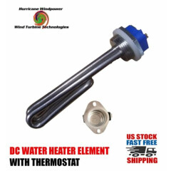 DC Water Heater Element 48 Volt 600 Watt with Thermostat 140 Degrees F