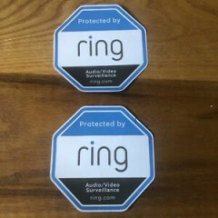 Lot of 2 Ring Doorbell Security Stickers Decals Double-Sided 4”