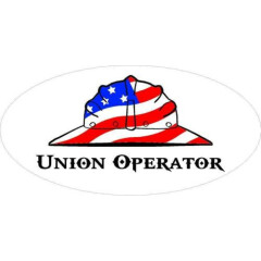 3 - Union Operator US Flag Hard Hat Oilfield Toolbox Helmet Sticker H291