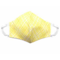 Fabric Face Mask Cotton Reusable Washable Adult Handmade in USA - Yellow Plaid