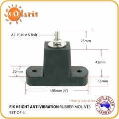 4x Air Conditioner Anti Vibration Fix Height Rubber Mounts Stands Feet 