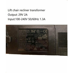 Limoss Okin Lift Chair Power Recliner SP2-B or 29V 2A Power Supply Transformer