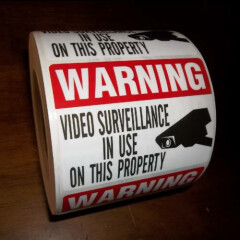 SECURITY CCTV CAMERAS IN USE CAMERA WARNING STICKER LOT
