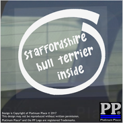 1x Staffordshire Bull Terrier Inside-Window,Car,Van,Sticker,Sign,Adhesive,Dog