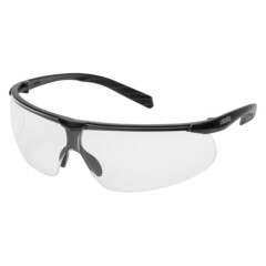 Elvex Delta Plus Helium 20 Safety Glasses, Black/White/Pink Frames, Clear/Grey