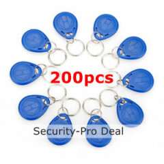 200PCS 125KHz RFID Card Keyfobs EM4100 TK4100 Proximity ID Card Key fobs