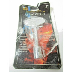 Blue Flame Gas Valve Key 3" Log Lighter Tool On Off Chrome Home 1/4" - 5/16"