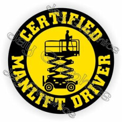 Manlift Driver Hard Hat Sticker || Safety Helmet Decal || Harness Scissors Lift