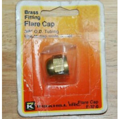 Kirkhill Inc Brass Fitting Flare Cap #F-37-6/ 3/8" O.D. Tubing/ Caps Male Outlet