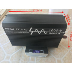 LCD Pure Sine Wave Power Inverter 1000W 12V/24V to 110V/220V with USB Off Grid
