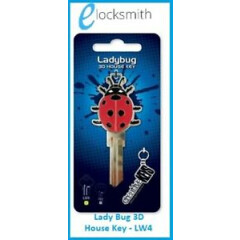 Lady Bug 3D House Key Blank - LW4 Keyway - Ladybug - Beetle - Keys - Gifts