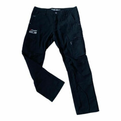  KING GEE Men's Pants black Canvas size 97R cotton 12 pockets narrow fit PRA VGC
