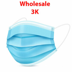 3000Pcs Blue Color Face Mask Mouth & Nose Protector Respirator Masks with Filter