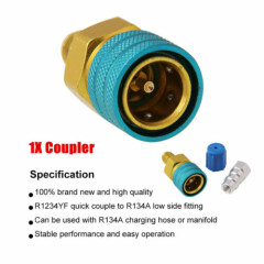 R1234YF to R134a Low Side Car Auto Coupler Adapter Air Conditioning Fitting Part