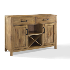 Modern Dining Room Storage Buffet Table Cabinet Wine Rack Natural Rustic Finish 