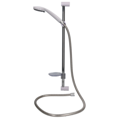 3-Spray Pattern White Finish Shower Kit Adjustable Wall Mounted Hand-held Head