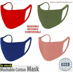 Washable Cotton Face Mask Reusable Breathable Soft Mouth Cover Made in the USA