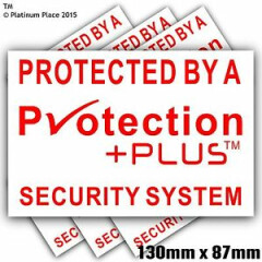 6 x 130mm Protection Plus™ Security Stickers-Alarm Warning Signs-Bell Box,Door