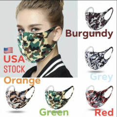 Face Cover 5 pcs Washable Cotton+Polyester Unisex Camouflage Comfortable