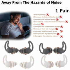Silicone Ear Plugs Anti Noise Reduction Hearing Protection Earplugs Insulat l-dm