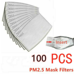 100PCS PM2.5 Activated Carbon Filter Replaceable Filter Pad Adult Mask USA SHIP