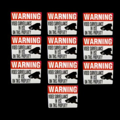 HOME SECURITY CAMERA SYSTEM BURGLAR WARNING WINDOW STICKERS DECAL SIGN 10 LOT