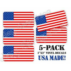 (5) American Flag Hard Hat Decals Helmet Stickers | Labels | Old Glory USA Flags