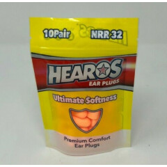 Hearos Ultimate Softness Premium Comfort Ear Plugs QTY 10 | Model 92348-10P