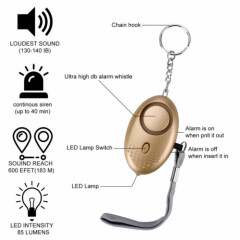 5 Pack Safe Sound Personal Alarm Keychain LED Light 140DB Emergency Self Defense