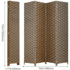 4 Panel Room Dividers Wall Privacy Screen Partitions Foldable Wood Screen Stack