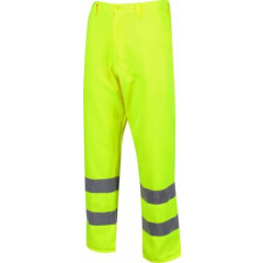 Traega TPT10 Hi Vis Yellow Safety Polycotton Pants Class 1 Premium Work Trousers