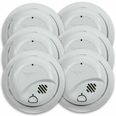 BRK First Alert 9120B6CP 120-Volt Wire-In W/ Battery Backup Smoke Alarm, 6-Pack