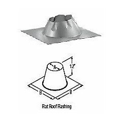 M & G Duravent 8DT-FF 8 Inch Duratech Flashing flat Roof Galvanized Storm 