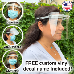 Safety Face Shield Flip Up Clear Anti fog Visor Mask Polycarbonate 0.020 Adult