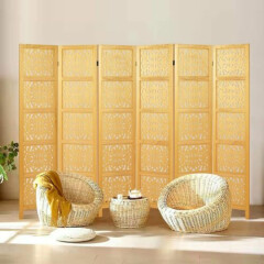 Cutout Room Divider Wood Folding 6 Panels Partition Privacy Screen Home Decor