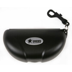 Crews 207 Black Hard Shell Safety Eyeglass Case with Padded Lining and Clip NEW!