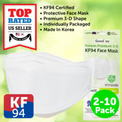 2-10 PCS KF94 Face Mask WHITE Individual Pack Safety Protective Adult Unisex