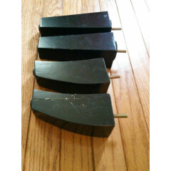 6 3/4" & 5 3/4" Black Pyramid Curved Wooden Legs Sofa Love Seat ( 4 Legs) c57