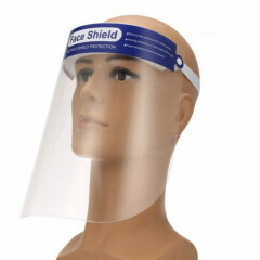 Full Face Shield Visor Airborne Protection Plastic Clear Foam Headband Anti Fog